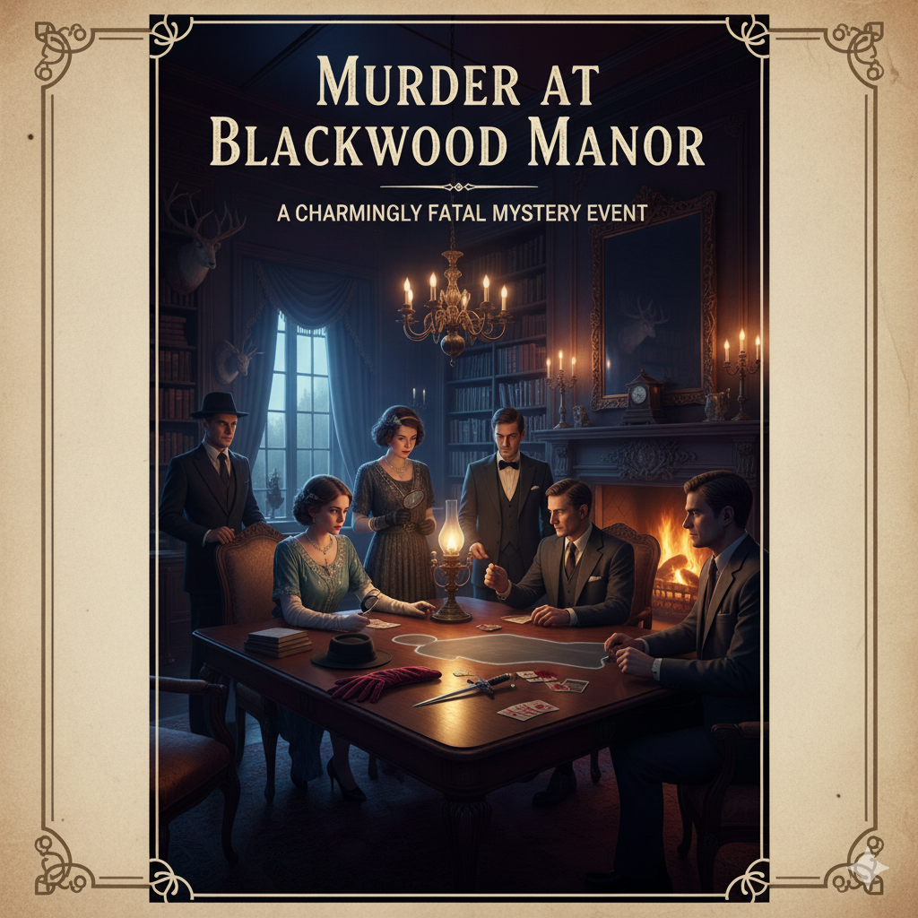 Corporate team solving a murder mystery event in India